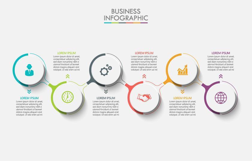 modern färgglad cirkel ansluten infographic vektor