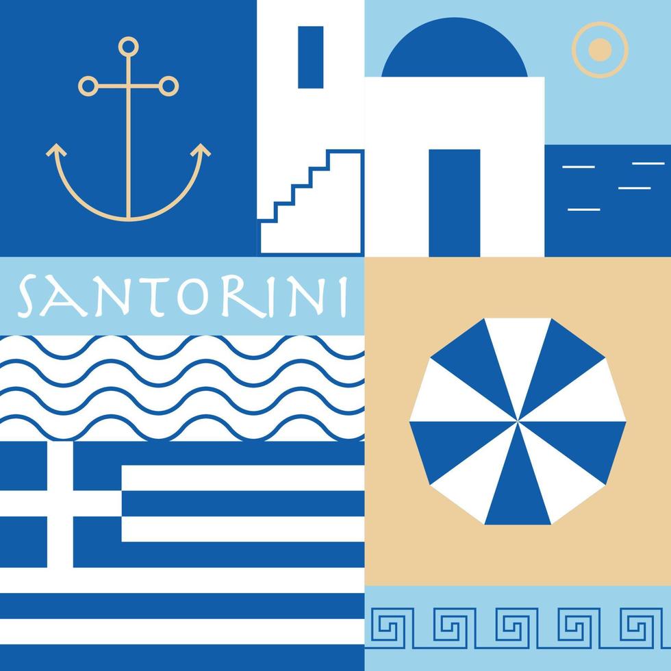 santorini bakgrund illustation vektor