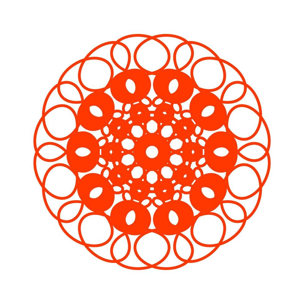 asiatisk mandala mönster platt design vektor illustration. orientalisk cirkel blomma mönster
