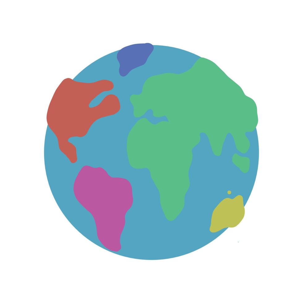 platt planet jord ikon. spara vår planet begrepp. raster version. illustration för webb baner, webb och mobil, infografik. vektor