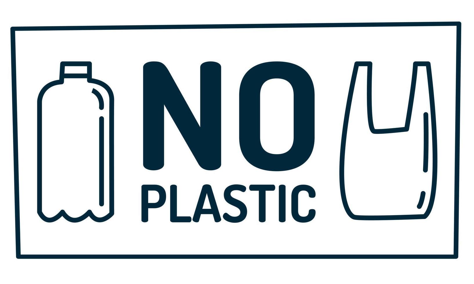 eine Ikone zum Thema Naturschutz und Zero Waste. Die Beschriftung verwendet kein Plastik. Vektorsymbol im flachen Stil vektor