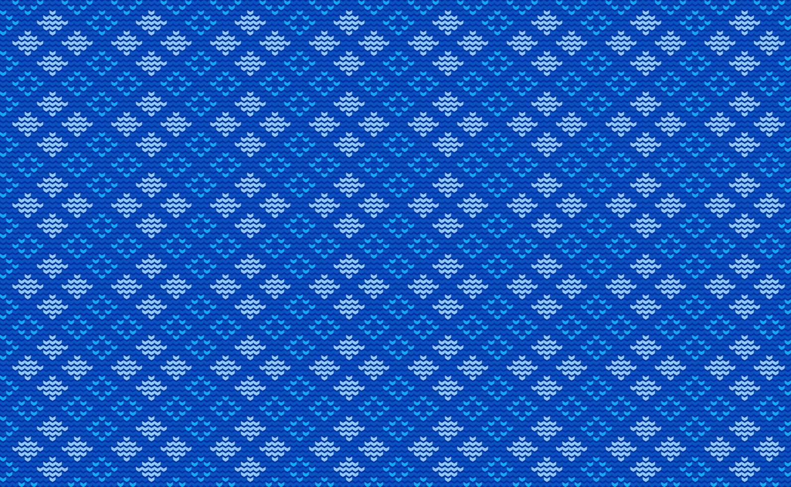 Vektor-Kreuzstich-Häkelhintergrund, gestricktes ethnisches Muster, blaues Muster aztekisches Vintage-Design vektor