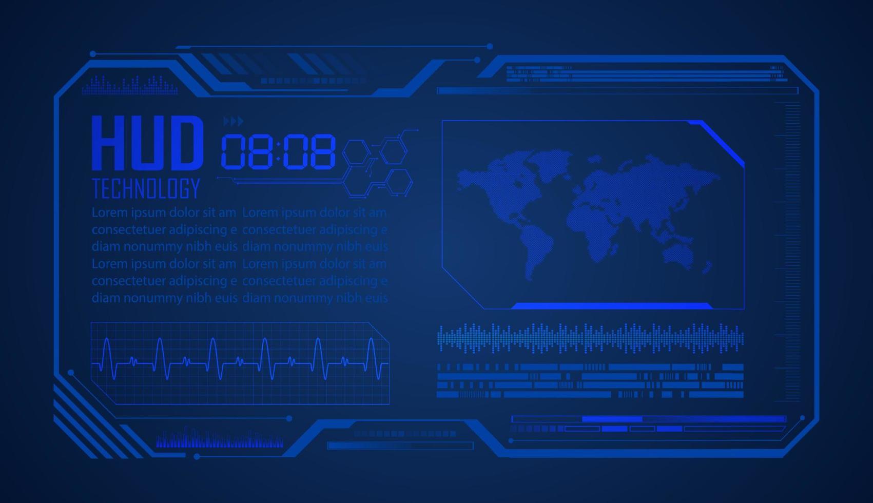 moderner hud-technologiehintergrund vektor