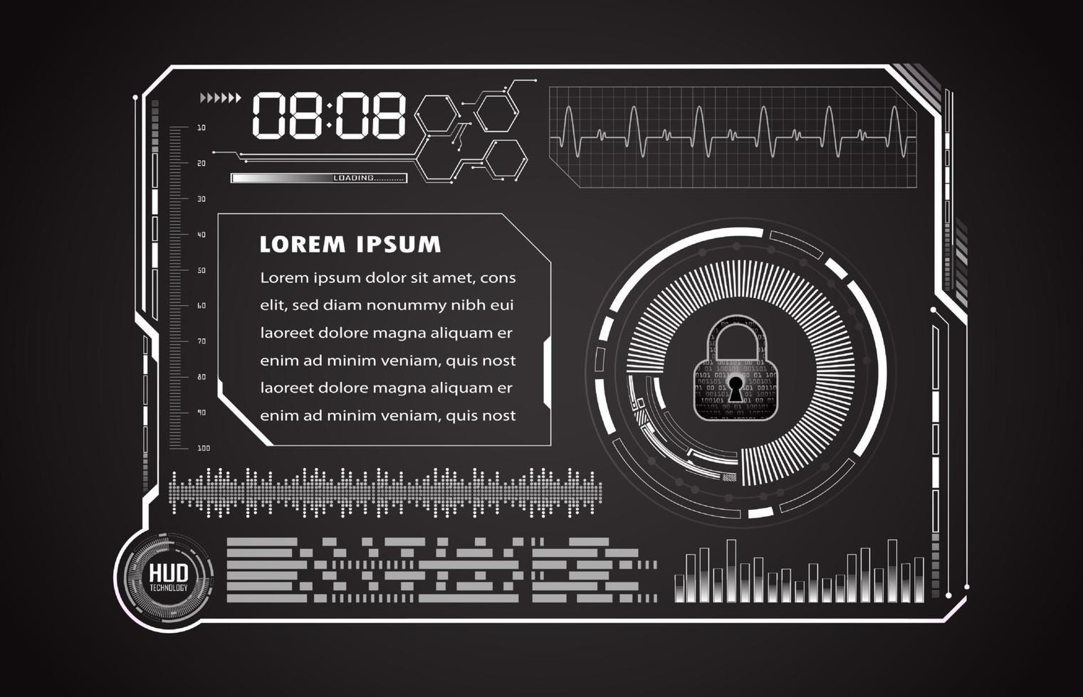 modernes hud-technologie-bildschirmpanel vektor