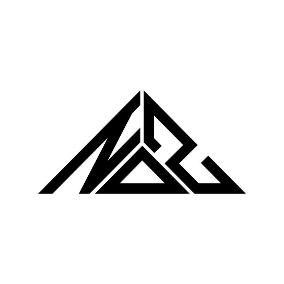 Noz Letter Logo kreatives Design mit Vektorgrafik, Noz einfaches und modernes Logo in Dreiecksform. vektor