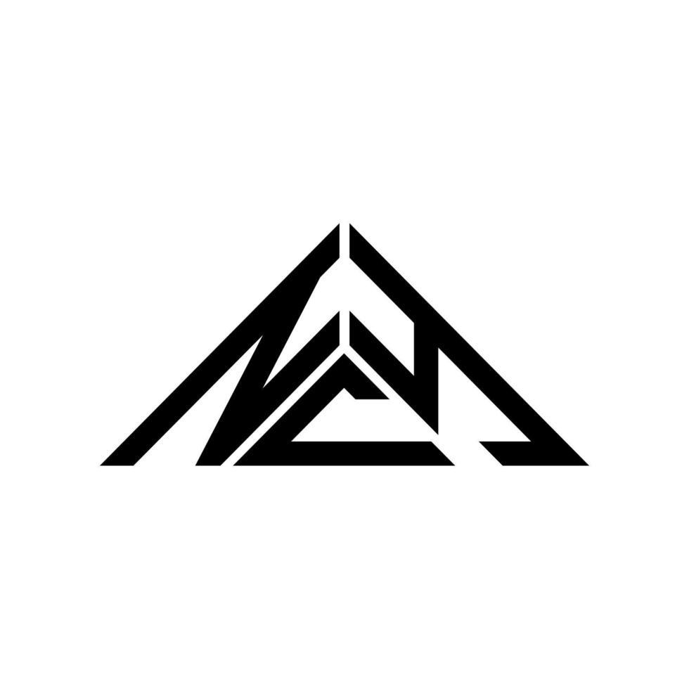 ncy Letter Logo kreatives Design mit Vektorgrafik, ncy einfaches und modernes Logo in Dreiecksform. vektor