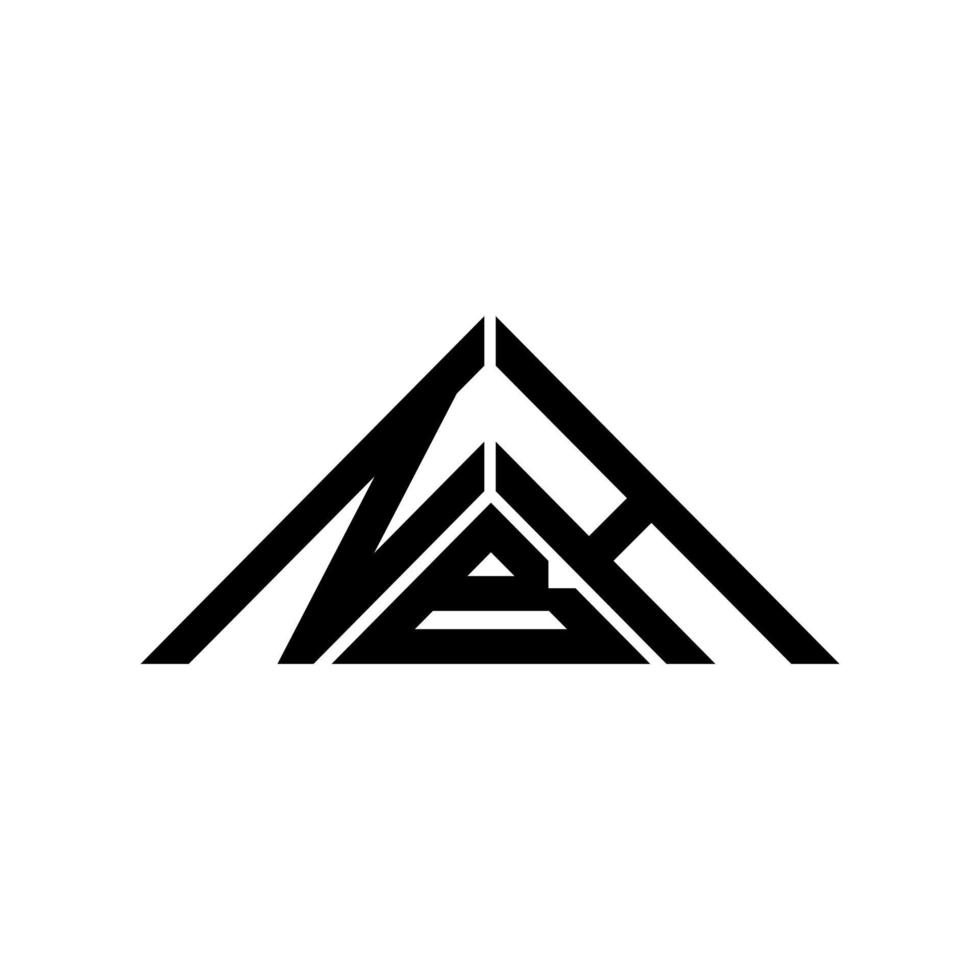 nbh brev logotyp kreativ design med vektor grafisk, nbh enkel och modern logotyp i triangel form.