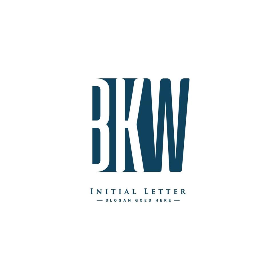första brev bkw logotyp - minimal företag logotyp för alfabet b, k och w vektor