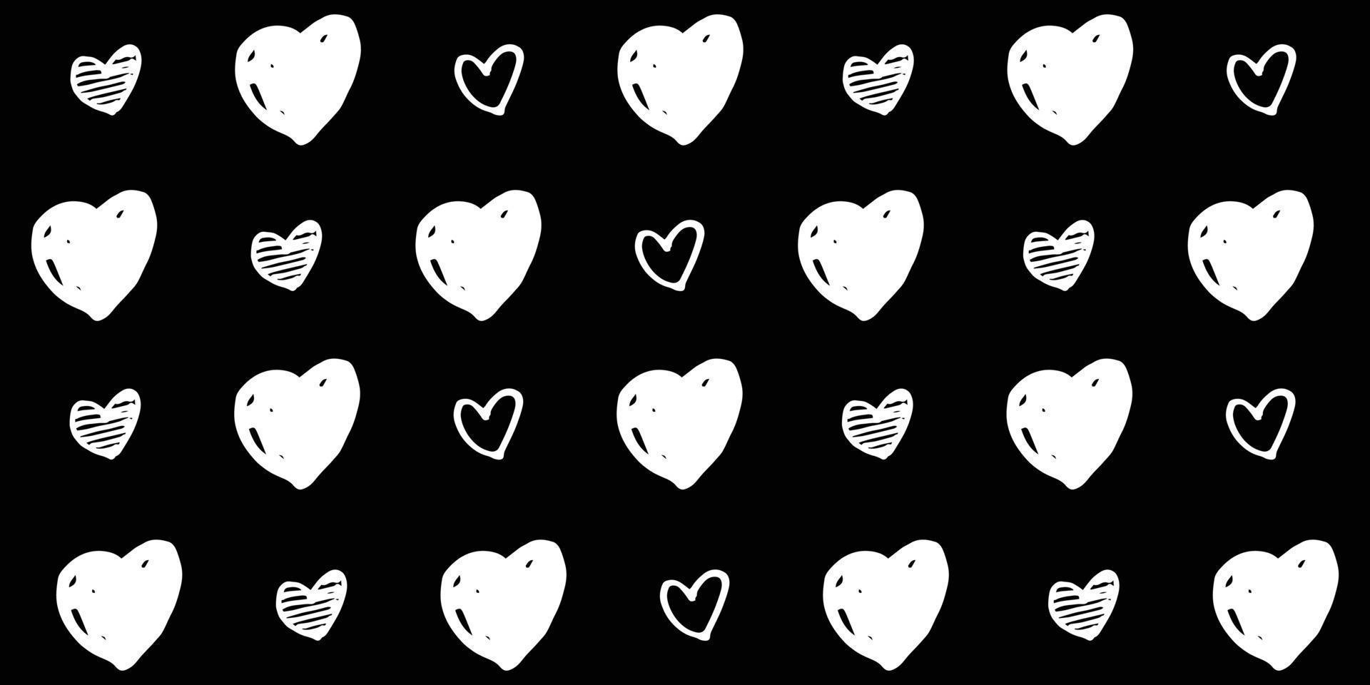 Hintergrund mit niedlicher handgezeichneter Herzillustration für Valentinstag und Liebesthema vektor
