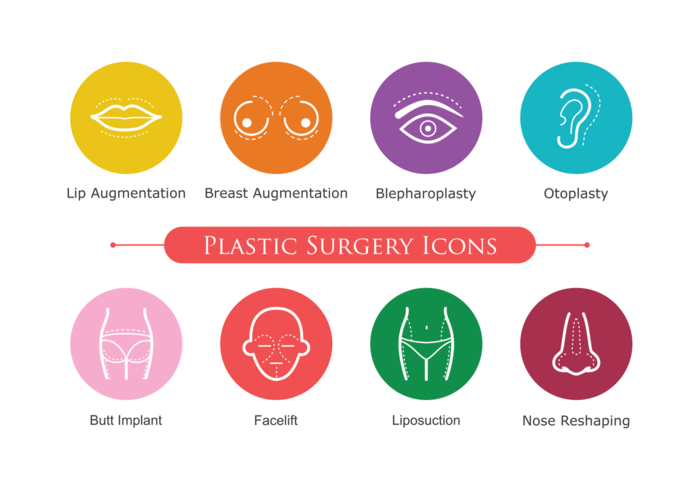 Plastikkirurgiska ikoner vektor