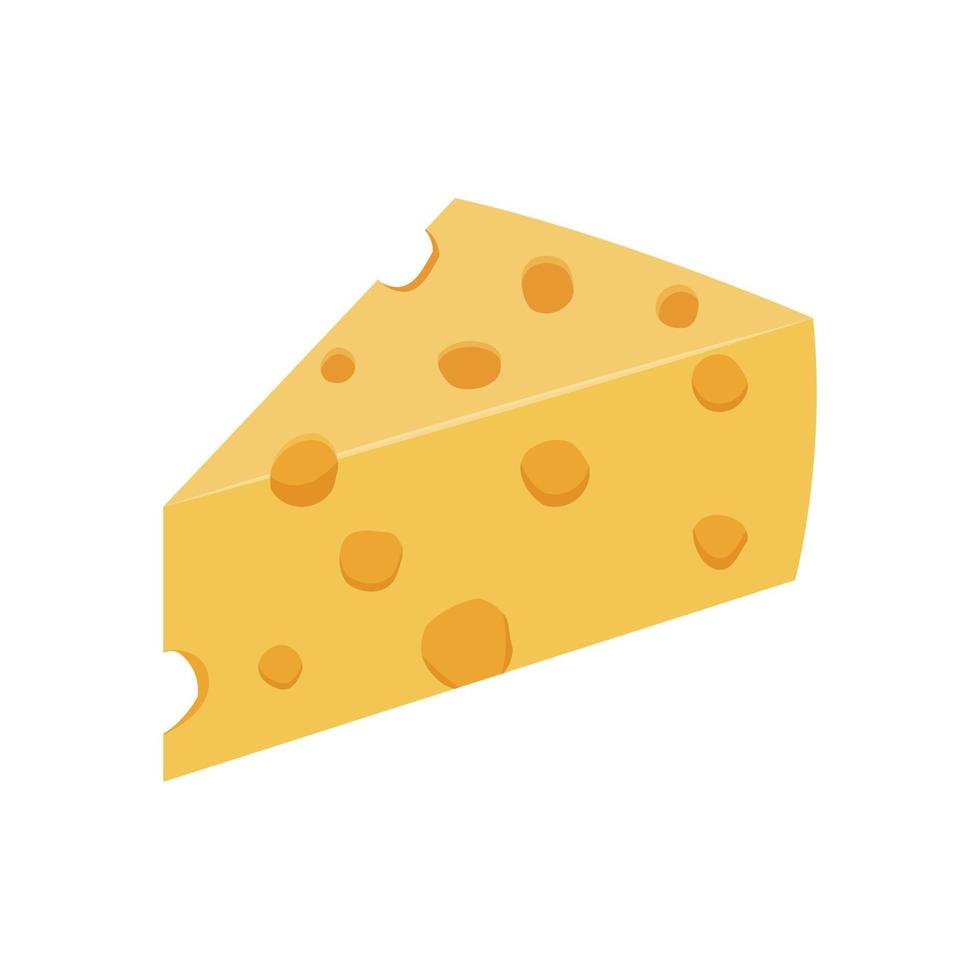 dreieckiges Stück Käse mit Löchern vektor