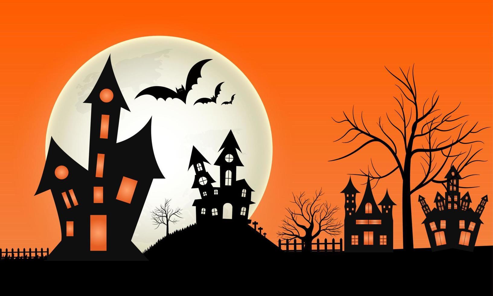 halloween platt illustration bakgrund design vektor