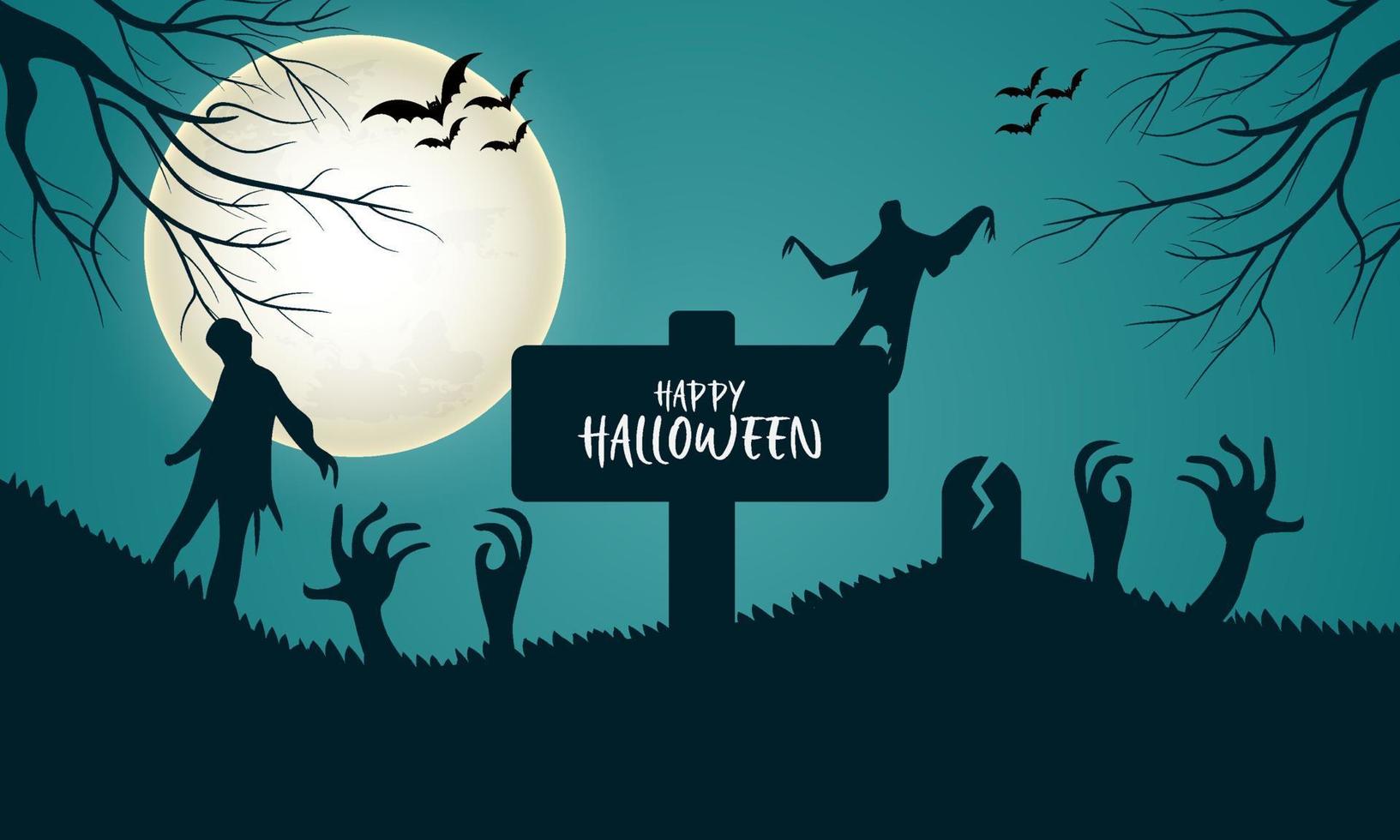 halloween platt illustration bakgrund design vektor