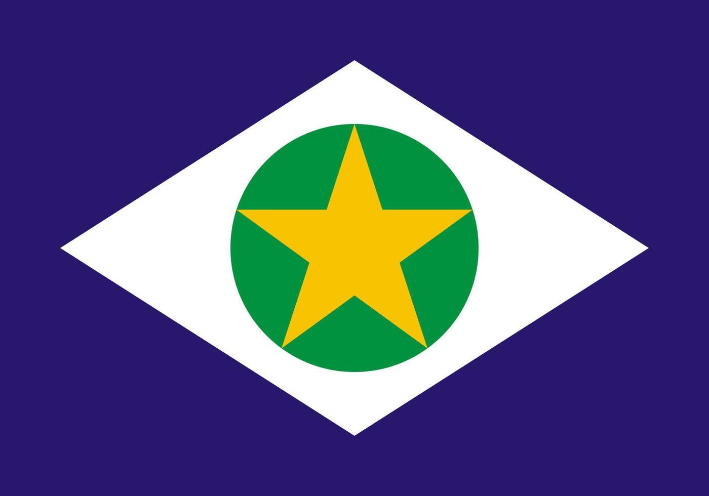 mato grosso flagga, stat av Brasilien. vektor illustration.