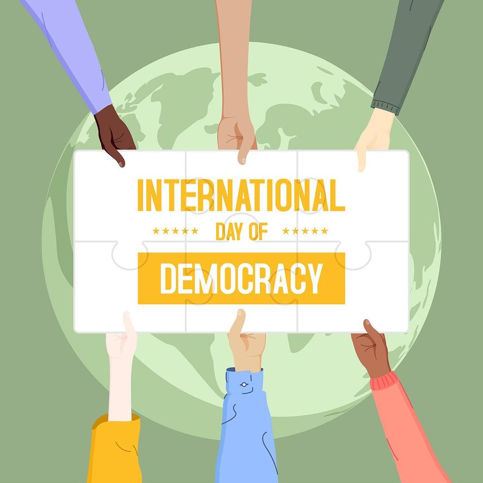 Plakat zum internationalen Tag der Demokratie vektor