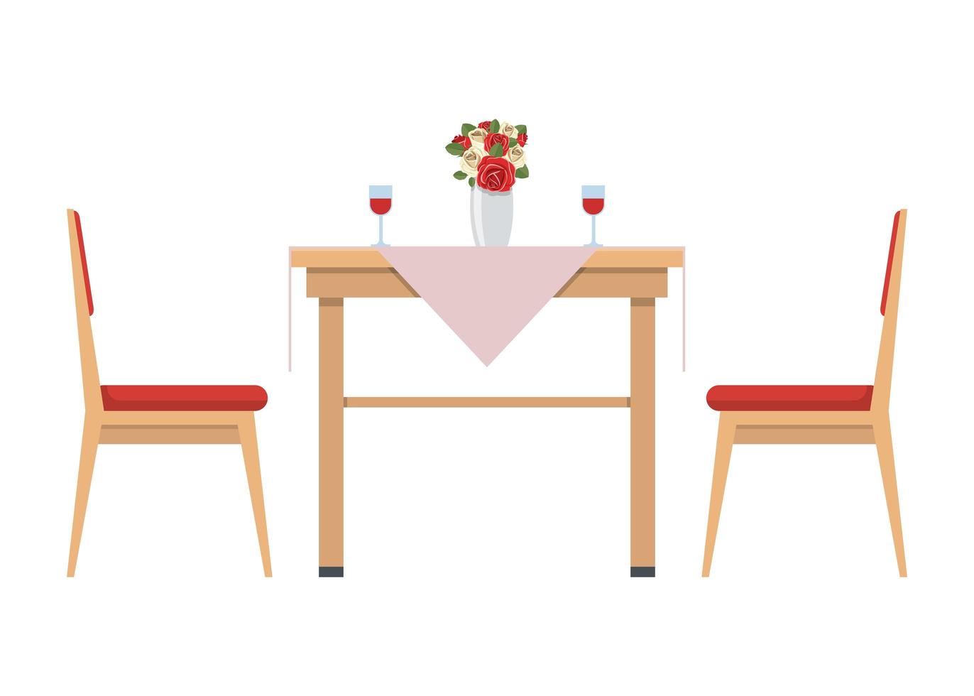 matbord och stolar vektor