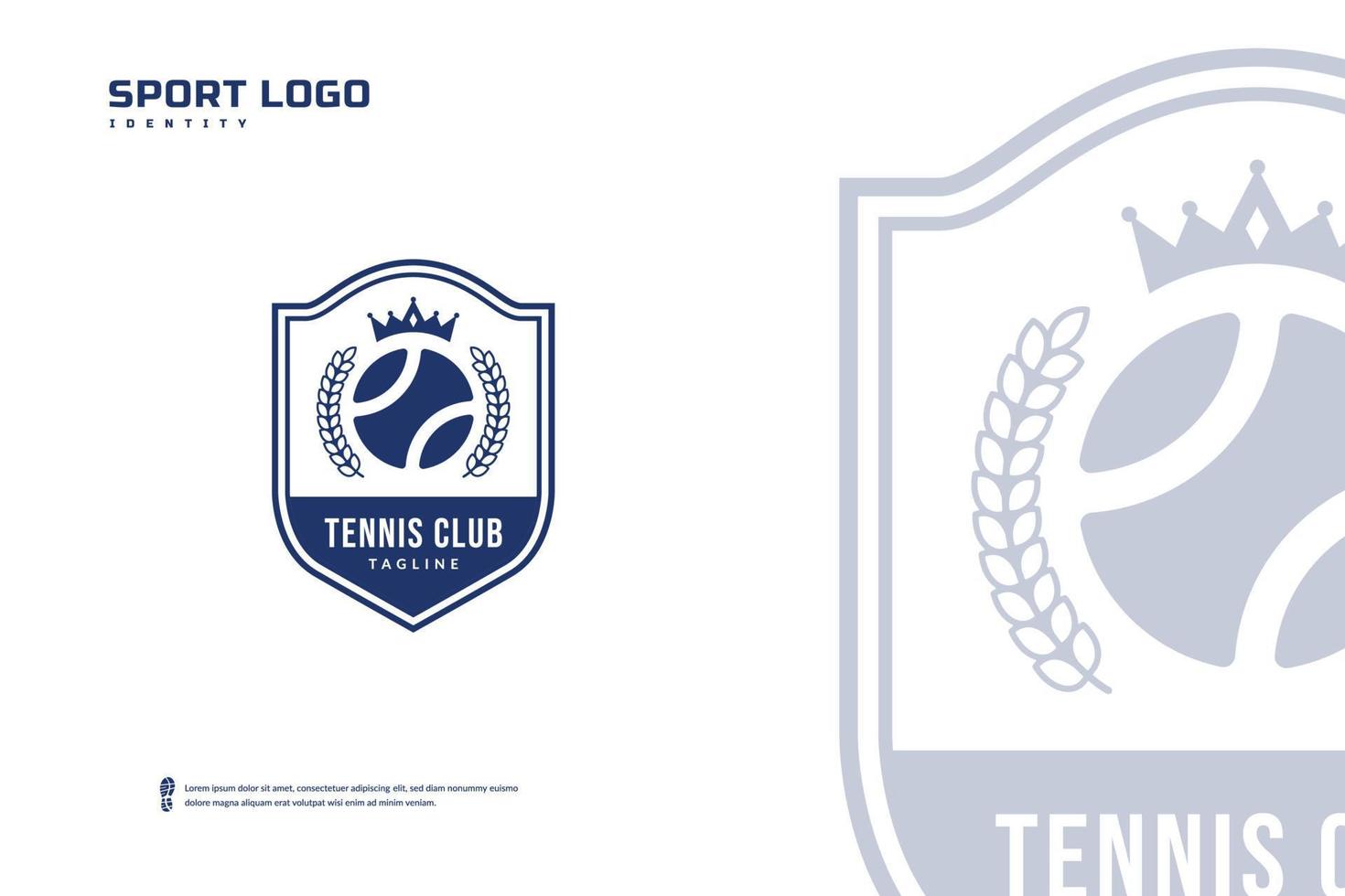 Logo des Tennisakademie-Clubs, Vorlage für Tennisturnier-Embleme. Sport-Team-Abzeichen-Vektor-Design vektor