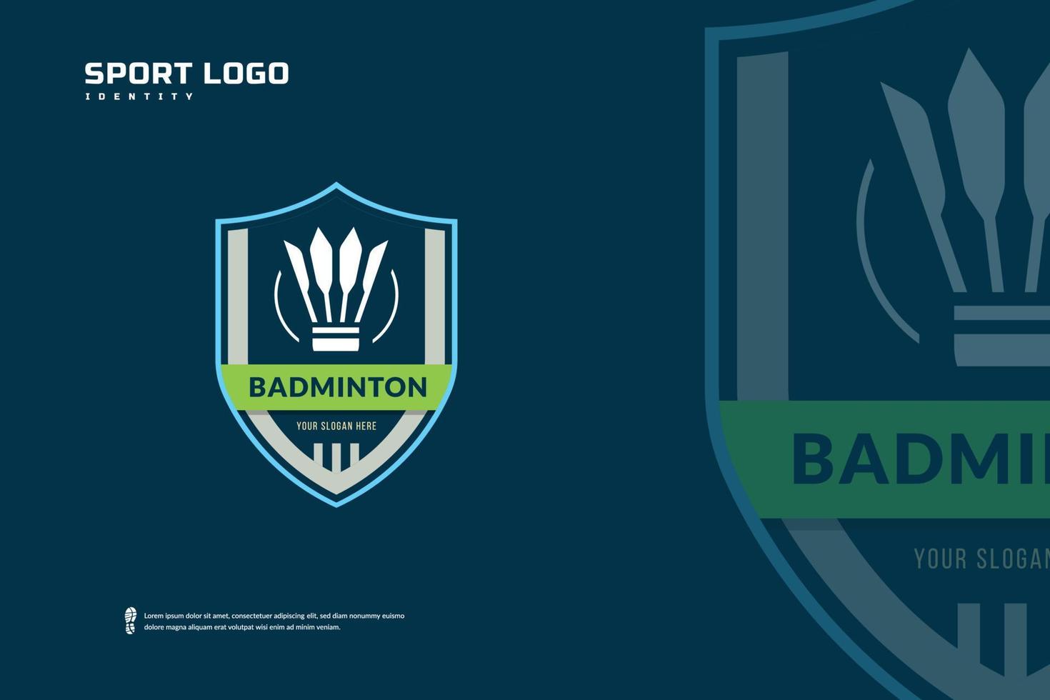 badminton klubb logotyp, badminton turnering emblem mall. sport team bricka vektor design