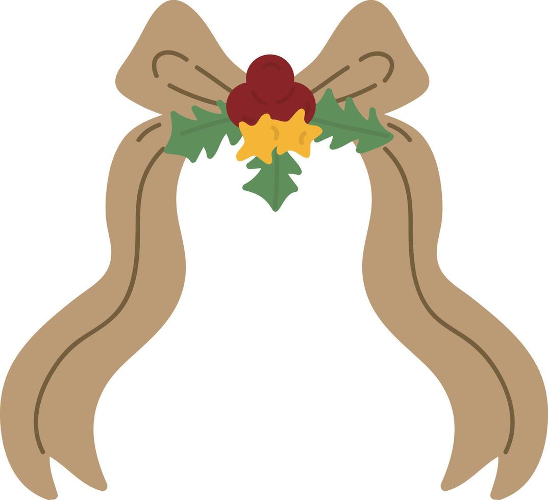 Bowknot Weihnachten. Geschenkpapier. weihnachtsdruckzubehör. fröhliche weihnachtsfeierleute, die weihnachtsflachillustration feiern vektor