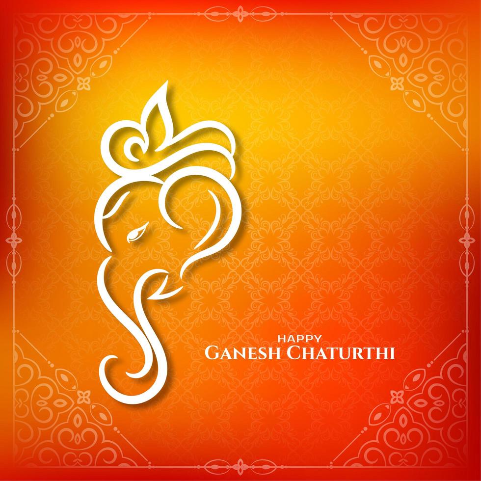 rotes und orange Gradient Ganesh Chaturthi religiöses Design vektor