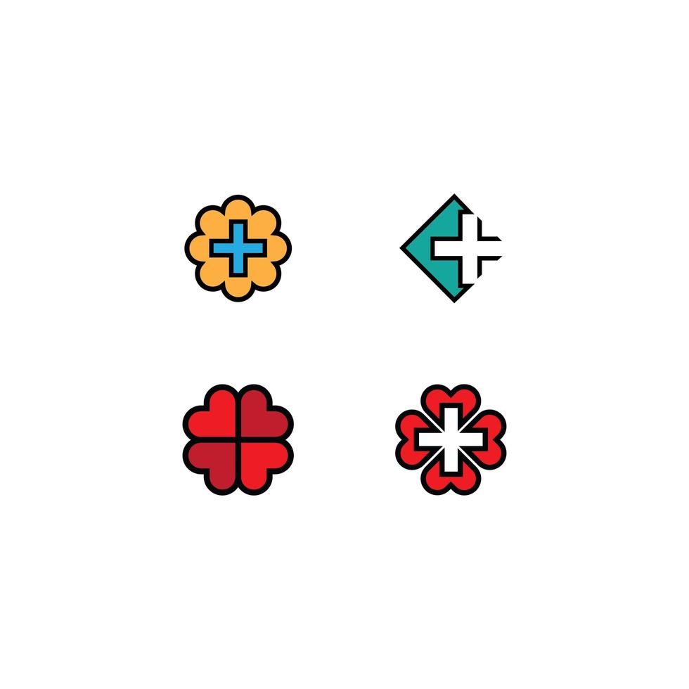 medizinisches Kreuz Icon Set vektor