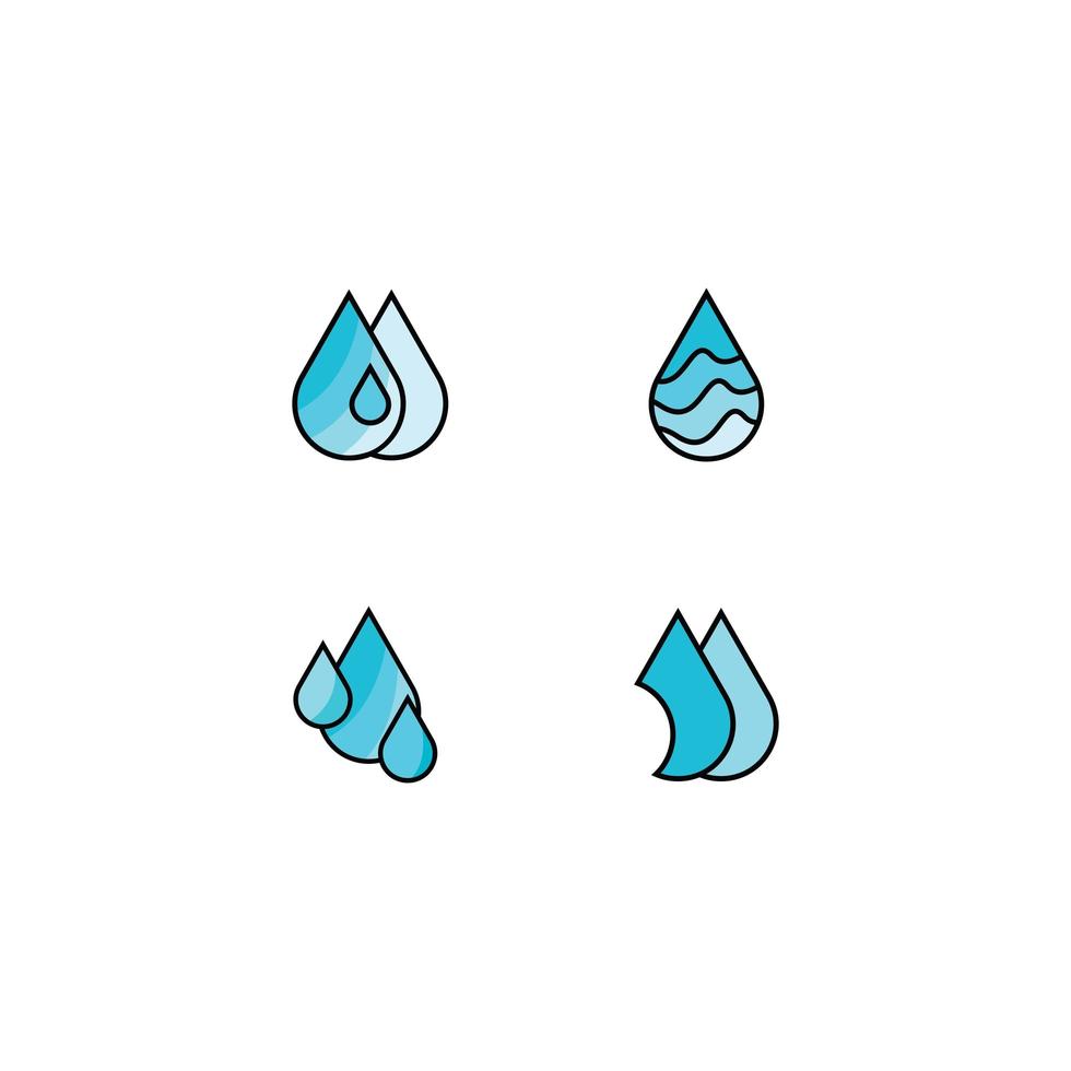 Farbe Wassertropfen Piktogramm Icon Pack vektor