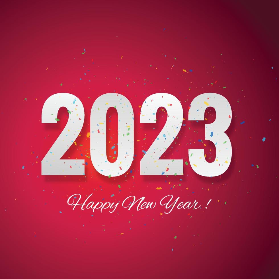 Grußkarte frohes neues Jahr 2023 Feier Hintergrund vektor