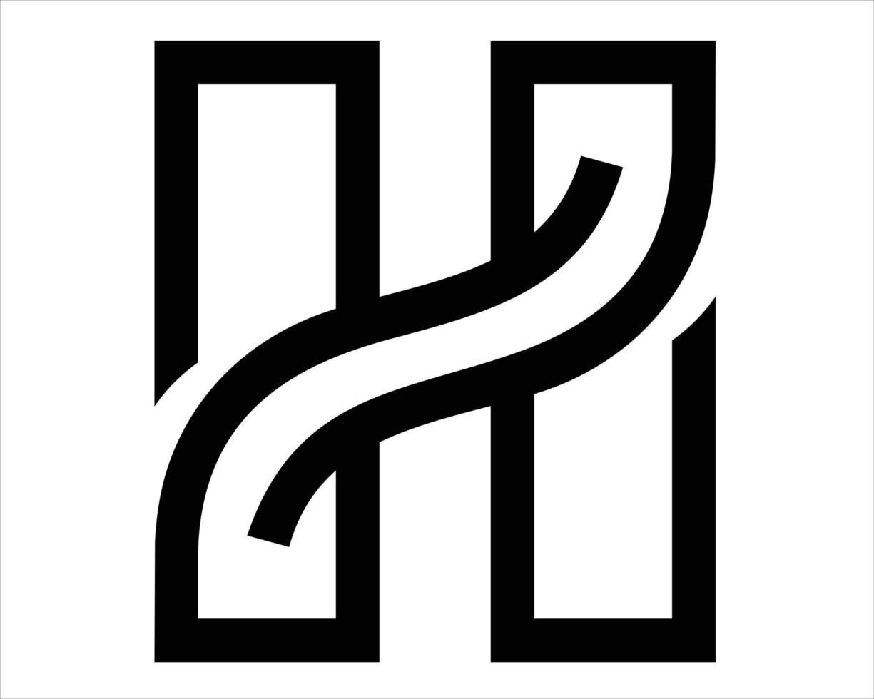 brev h översikt logotyp vektor