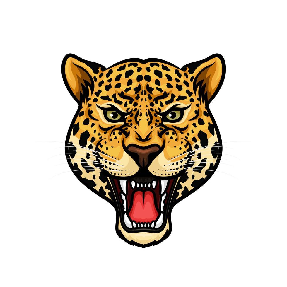 jaguar huvud isolerat tecknad serie maskot design vektor