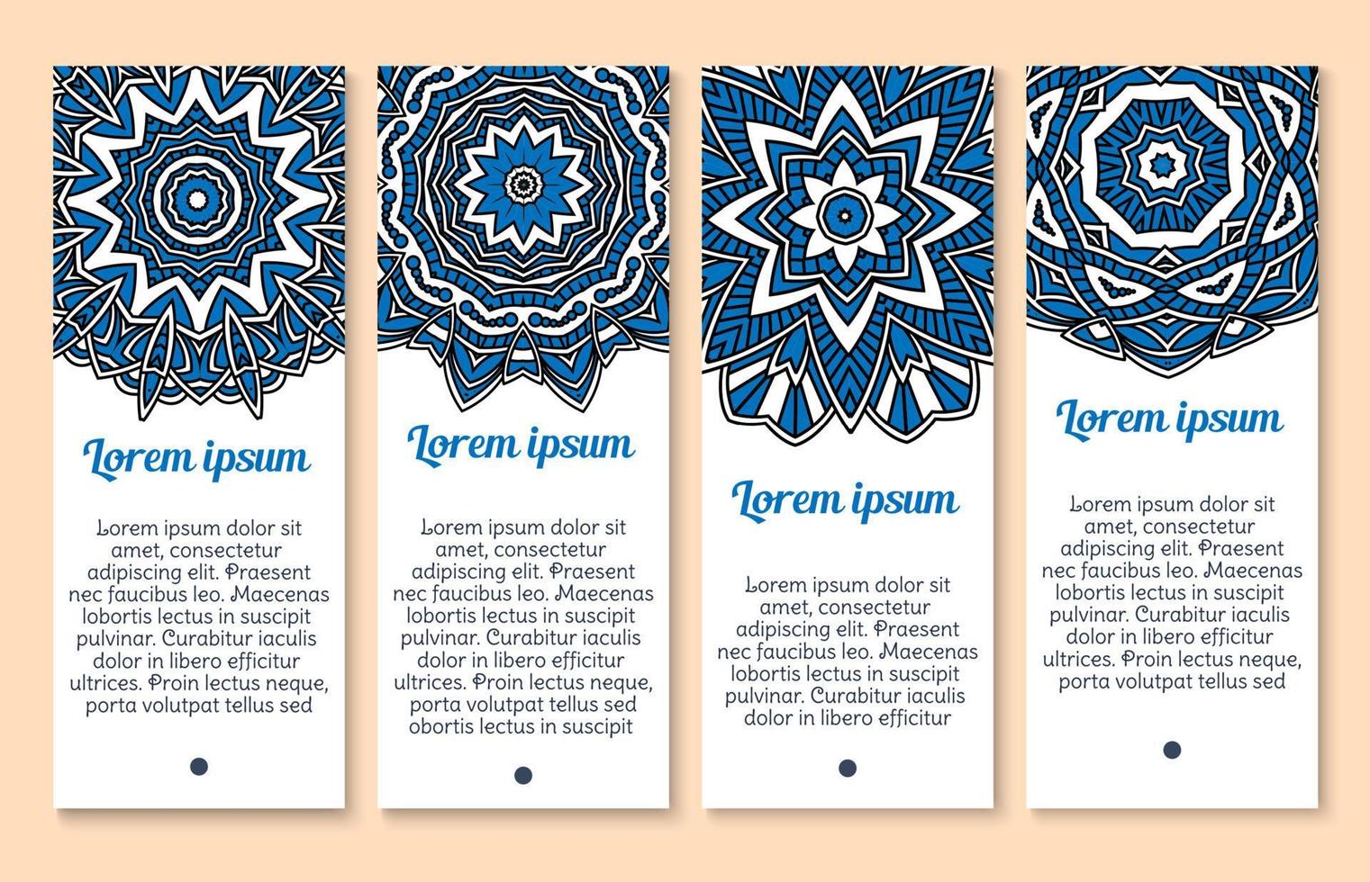 Vektormuster Paisley- oder Mandala-Ornament-Banner vektor