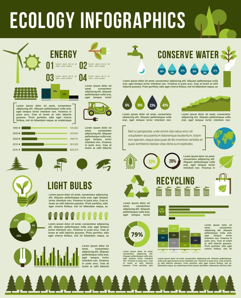 vektor infographics mall av natur ekologi