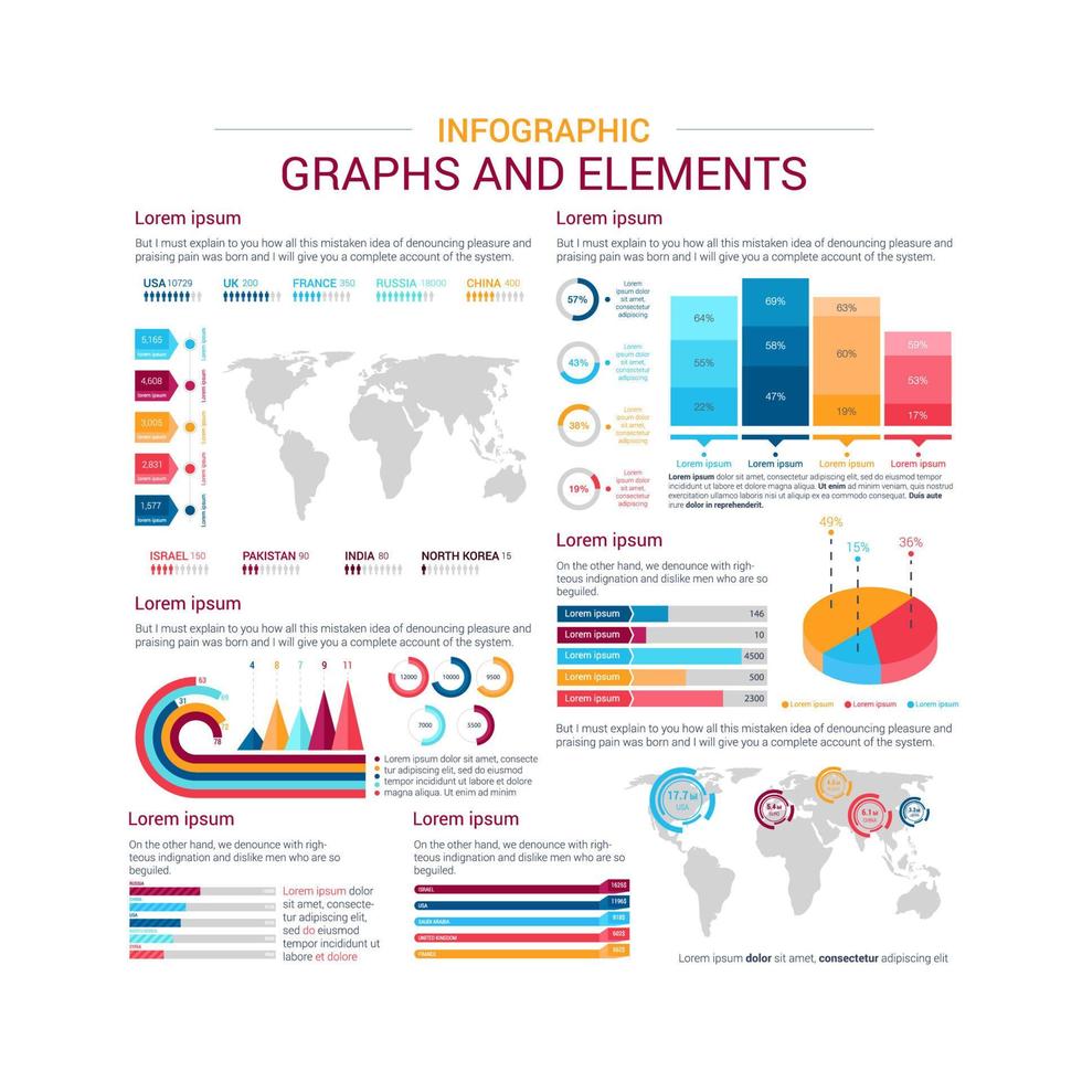 Infografik-Designelemente mit Grafik und Diagramm vektor