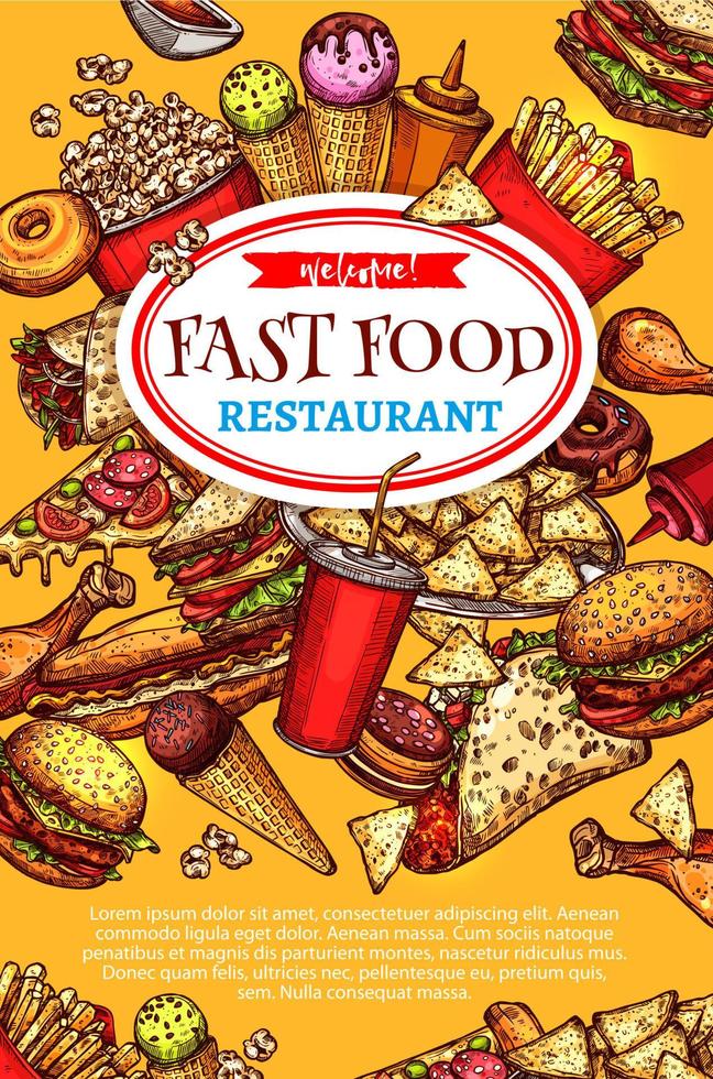 Vektor-Fast-Food-Restaurant-Poster vektor