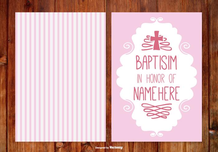 Stripe baptisim kort för flicka vektor