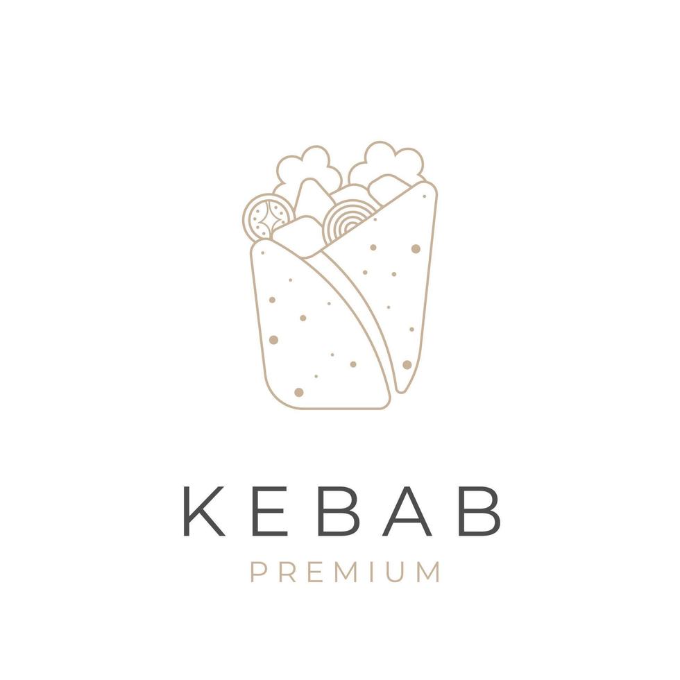 einfaches elegantes kebab-linie kunstillustrationslogo vektor