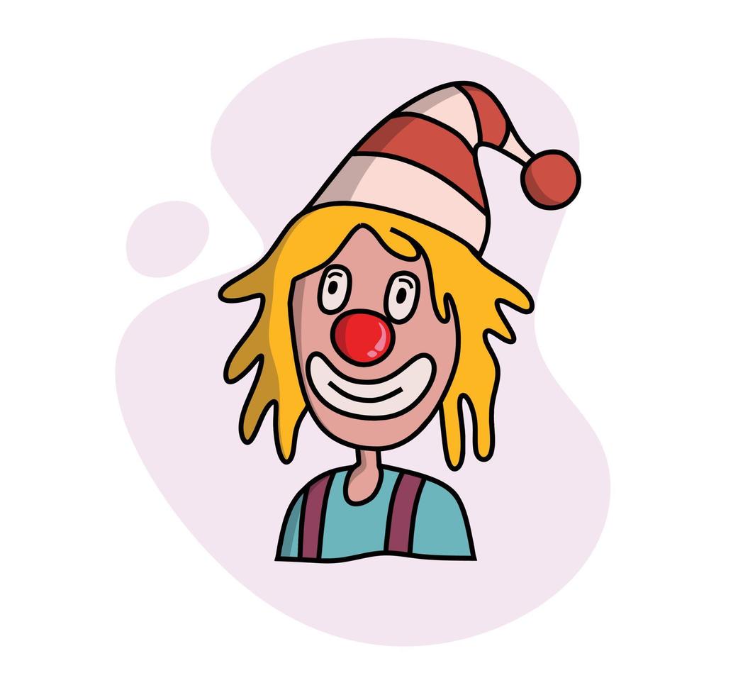 Satz von handgezeichneten Farbdoodle-Clowns vektor