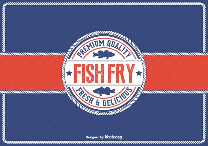 Free Vintage Freitag Fisch Fry Vektor Hintergrund