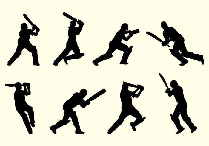 Silhouette der Cricket Spieler vektor