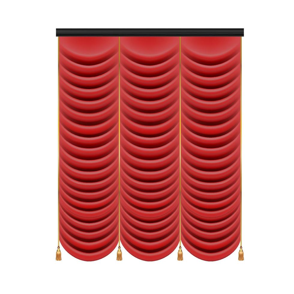 satz rote vorhänge zur theaterbühne. Mesh-Vektor-Illustration. vektor