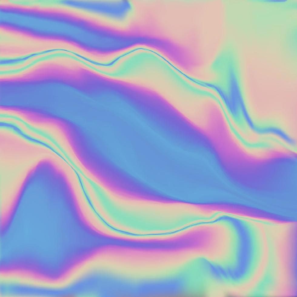 vätska lutning bakgrund design. trogen flytande abstrakt färgrik tapet.holografisk textur i blå rosa grön färger . holografiska Färg rynkig folie. vektor