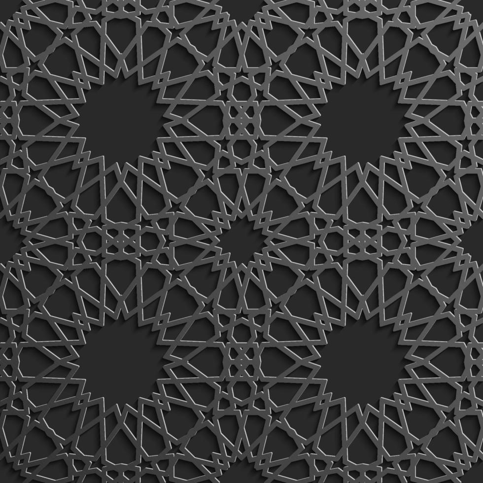 sömlös islamic mönster 3d . traditionell arabicum design element. vektor