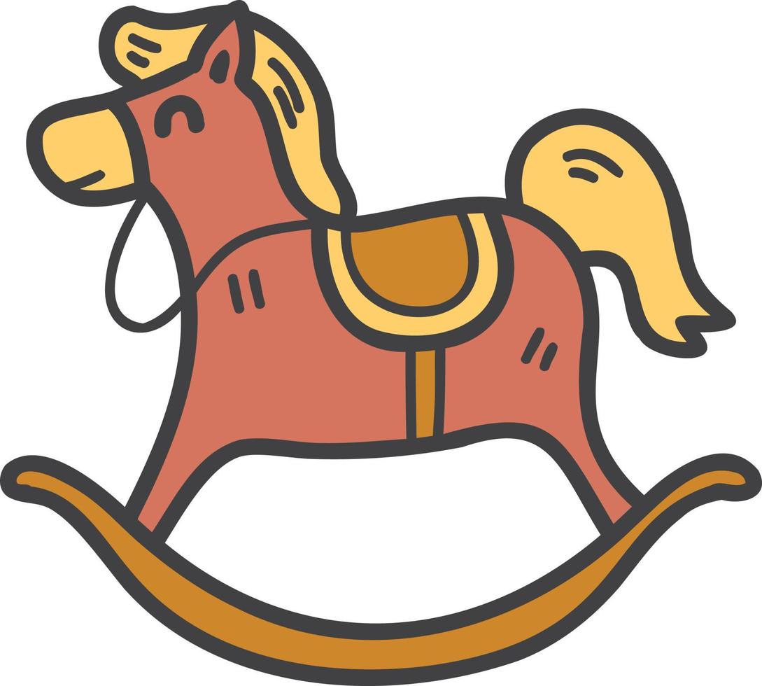 hand gezeichnete pony- oder pferdepuppenillustration vektor