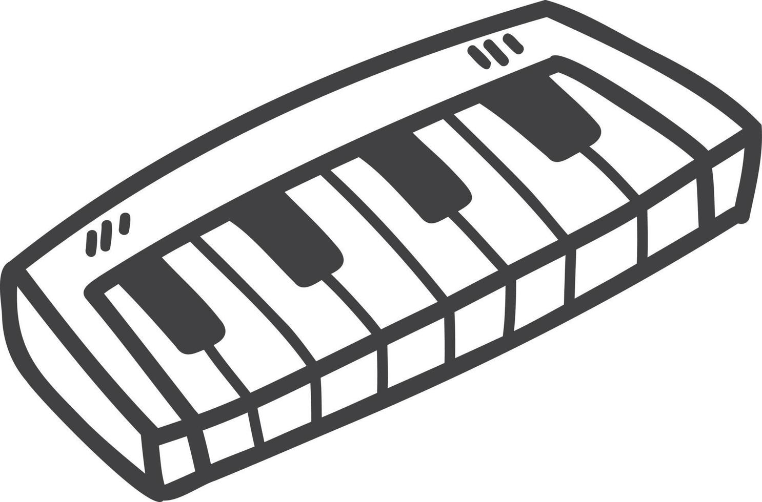 hand dragen mini bärbar piano illustration vektor