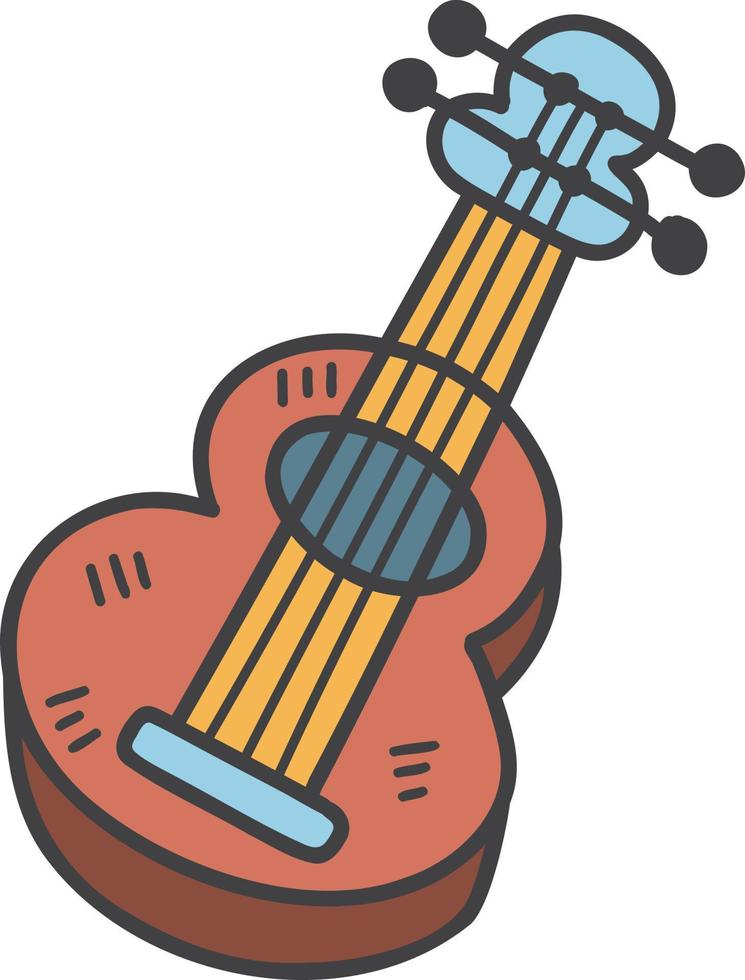 hand gezeichnete niedliche gitarrenillustration vektor