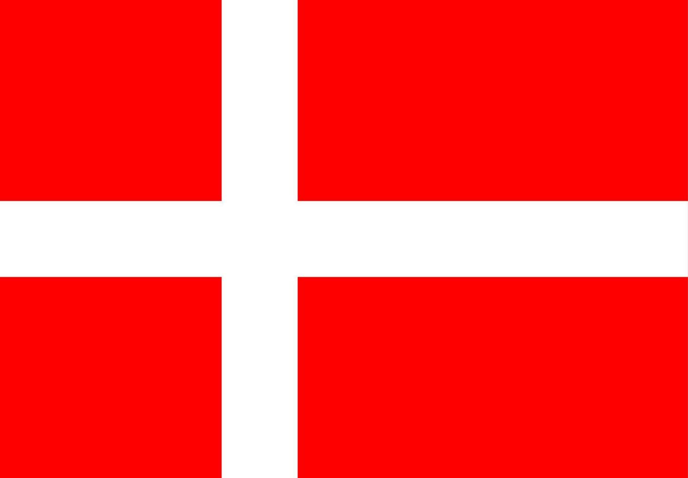 Flagge von Dänemark. symbol des unabhängigkeitstags, souvenir-fußballspiel, knopfsprache, symbol. vektor