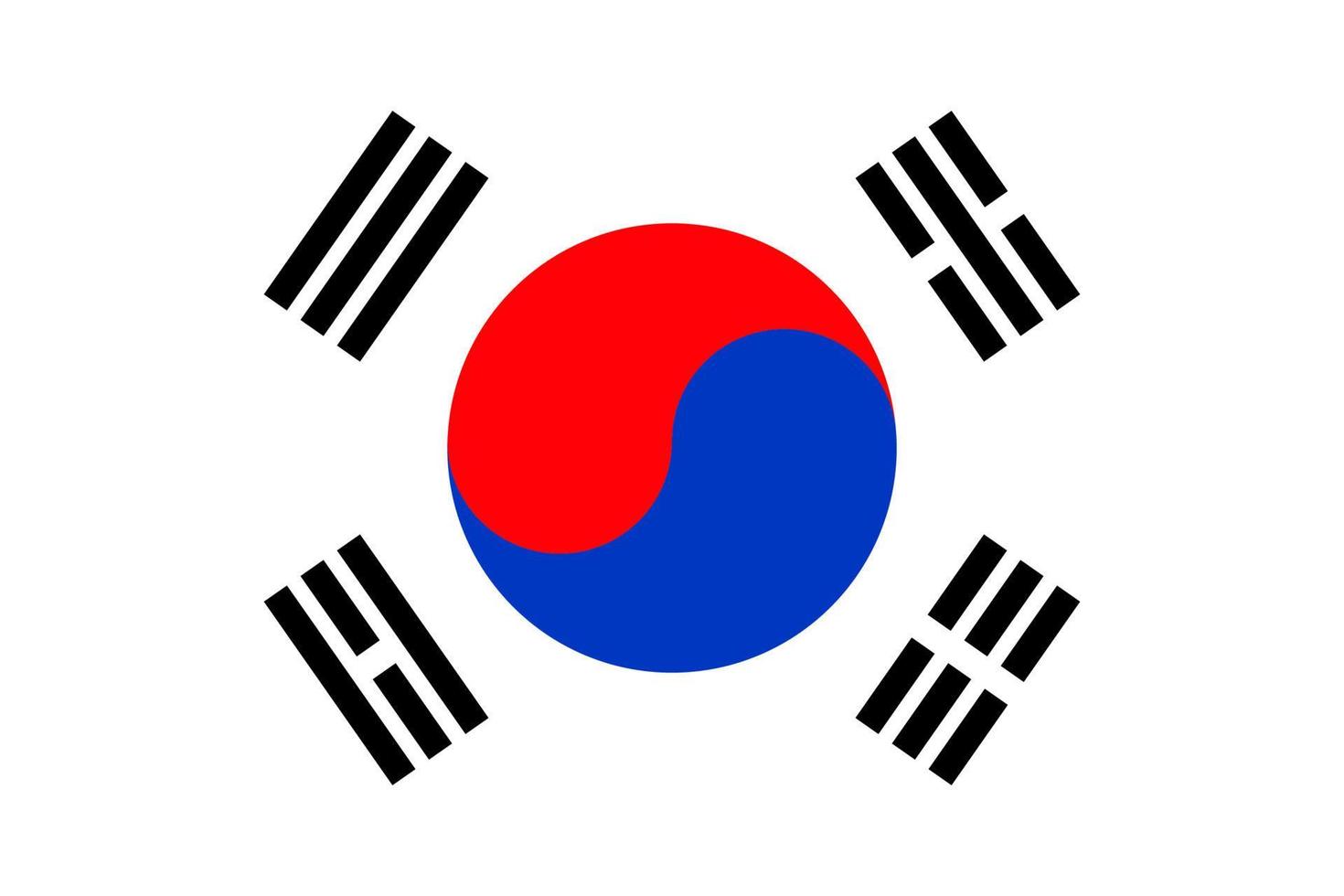 flagga av söder korea. symbol av oberoende dag, souvenir fotboll spel, knapp språk, ikon. vektor