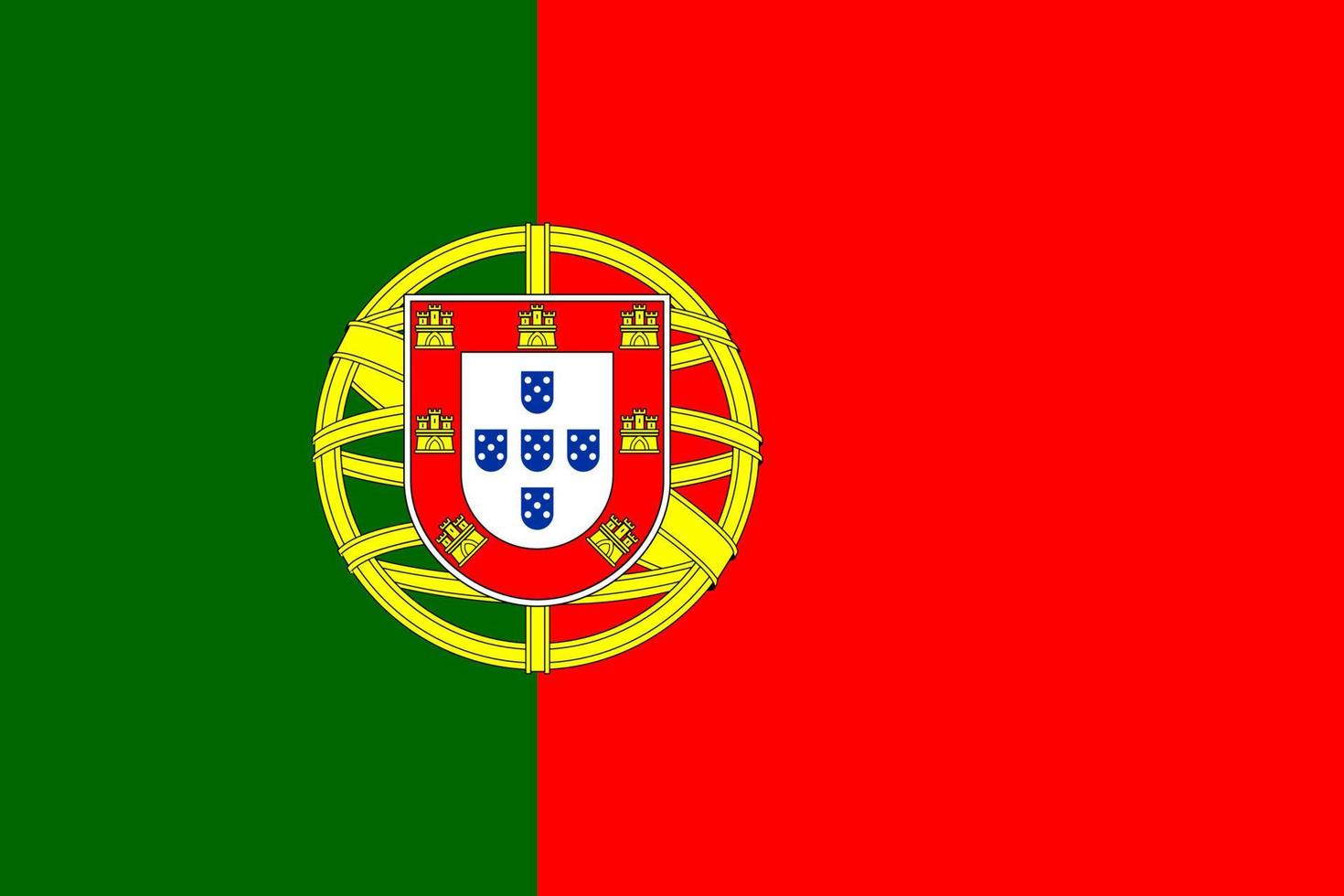 Flagge von Portugal. Symbol des Unabhängigkeitstages, Souvenir-Sportspiel, Tastensprache, Symbol. vektor