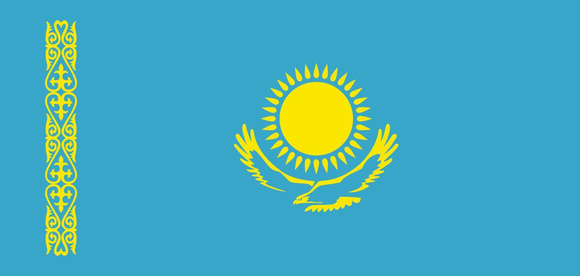 flagga av Kazakstan. symbol av oberoende dag, souvenir sport spel, knapp språk, ikon. vektor