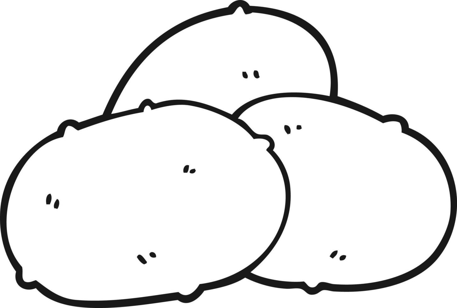 Strichzeichnung Cartoon-Kartoffeln vektor