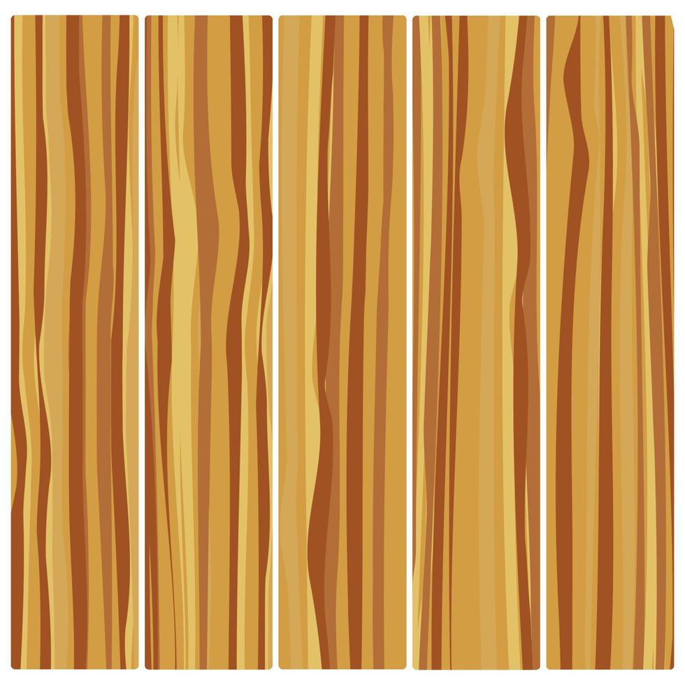 fem trä- brädor. vektor abstrakt trä textur i platt design.